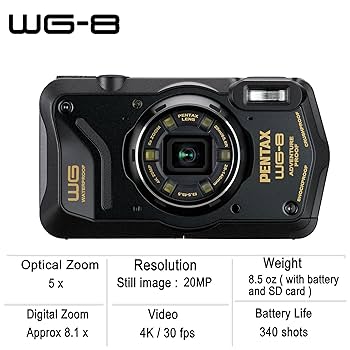 PENTAX - PENTAX WG-8 ブラック Amazon.com : PENTAX WG-8 Black All-Weather Adventure Camera